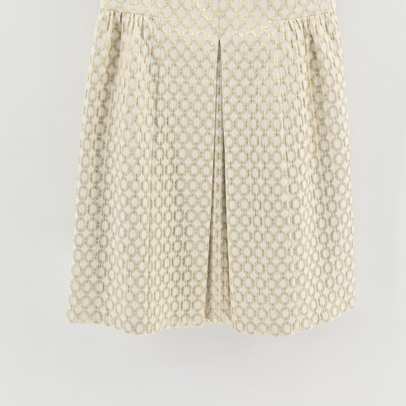 Ralph Lauren Metallic Pleated Dress Size 6 Gold Fit Flare Sleeveless Party LRL - Picture 11 of 14